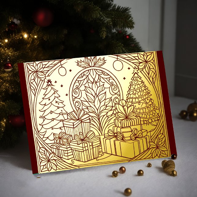 Your Colours Christmas Scene Foil Foil Holiday Card (Creator Uploaded)