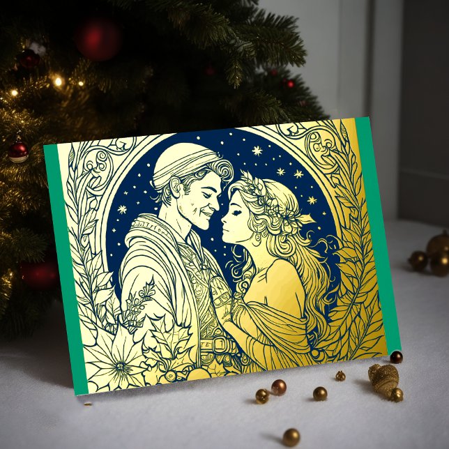 Your Colours Christmas Woman and Man Foil Foil Holiday Card (Creator Uploaded)