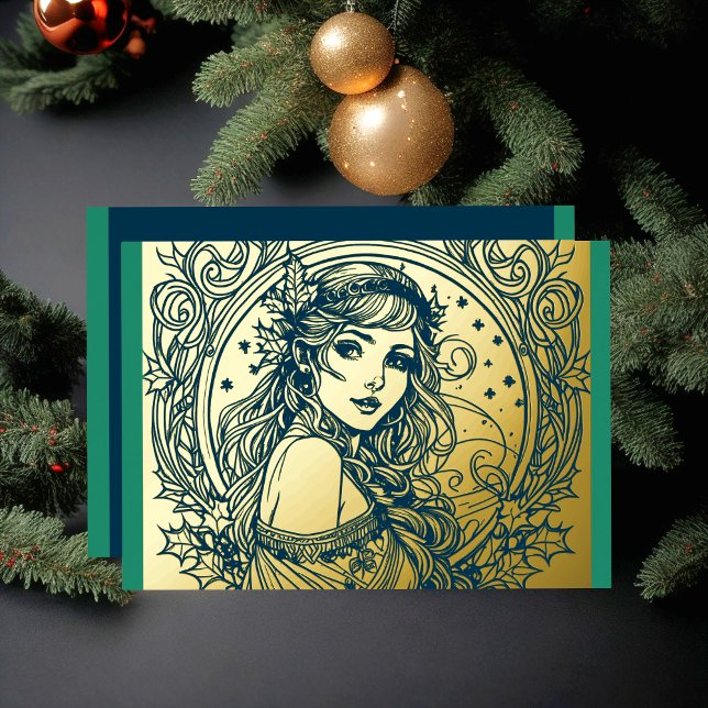 Your Colours Christmas Woman Foil Foil Holiday Card (Creator Uploaded)
