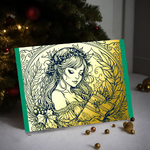 Your Colours Christmas Woman Foil Holiday Card
