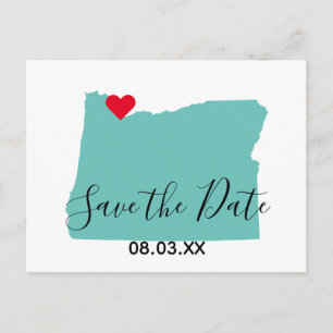 Your Colours Oregon Map Shape Save the Date Announcement Postcard