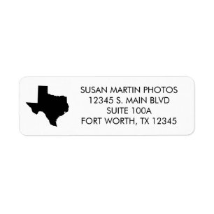 Your Colours Texas Modern Minimalist Return Address Label