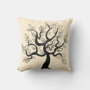 Your Colours Throw Pillow with Modern Tree Design