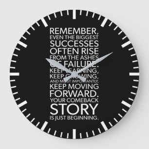 Your Comeback Story - Success Motivational Large Clock