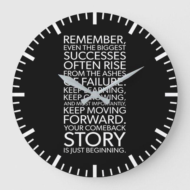 Your Comeback Story - Success Motivational Large Clock (Front)