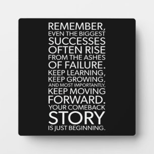 Your Comeback Story - Success Motivational Plaque
