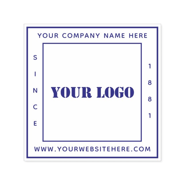 Your Company Business Logo Personalised Square Self-inking Stamp (Design)