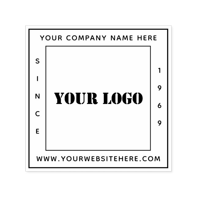 Your Company Business Logo Professional Square  Self-inking Stamp (Design)