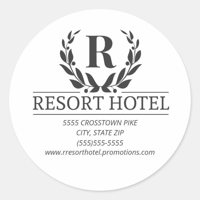 Your Company Logo Address Classic Round Sticker (Front)