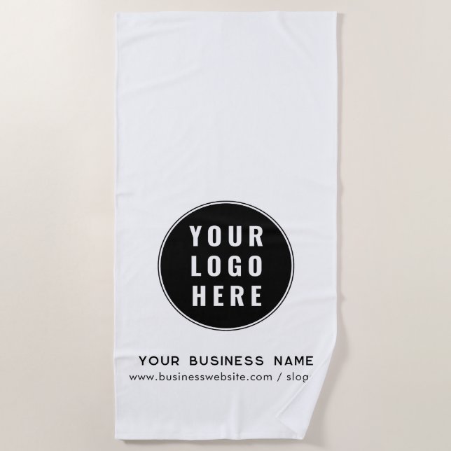 Your Company Logo and Business Promotional Custom Beach Towel (Front)