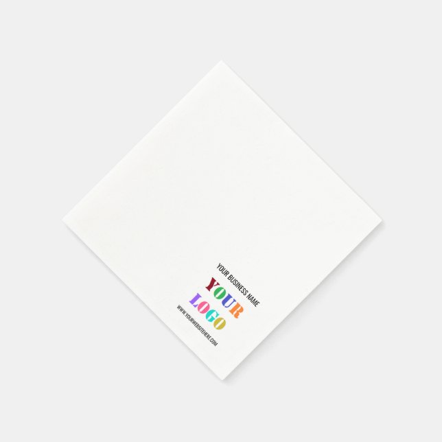 Your Company Logo and Custom Text Napkins Template (Corner)