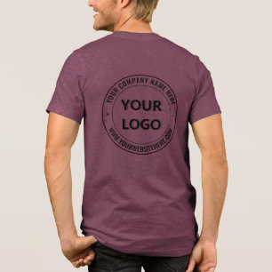 Your Company Logo and Custom Text Personalised Tri-Blend Shirt