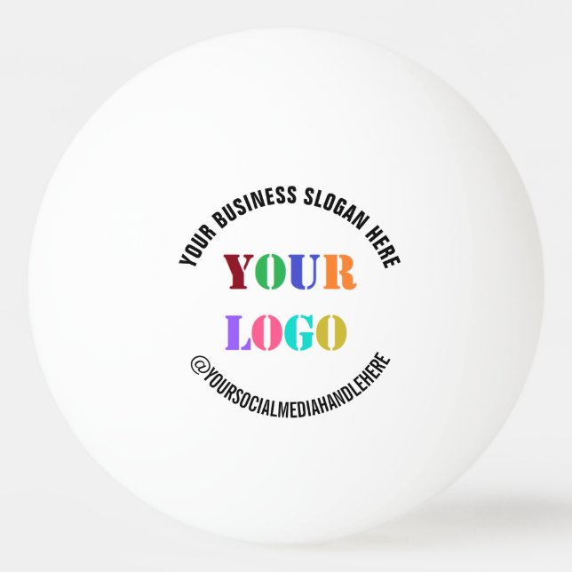 Your Company Logo and Custom Text Ping Pong Ball (Front)