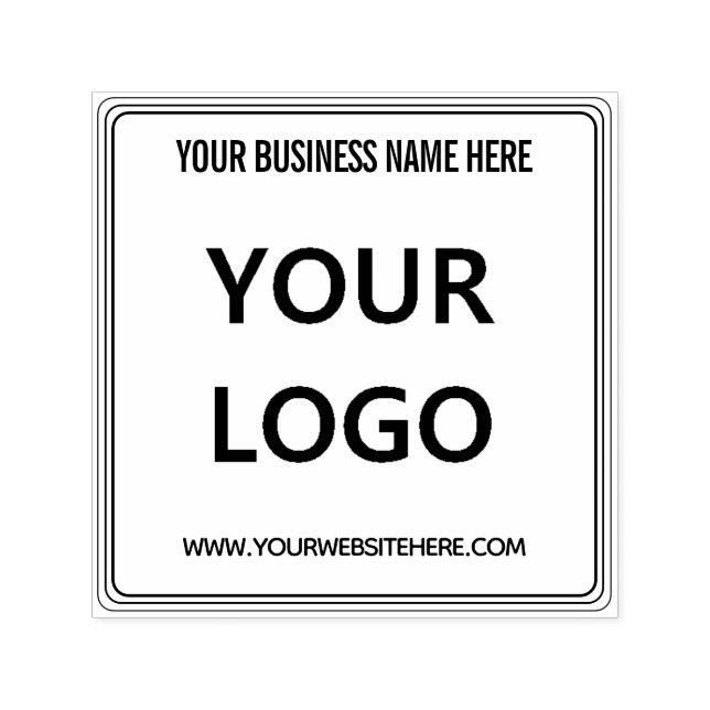 Your Company Logo and Custom Text Square Stamp (Design)