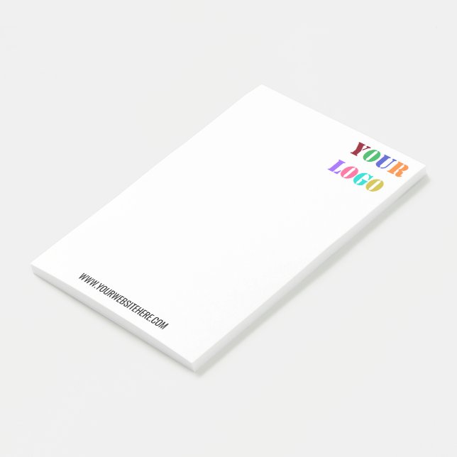 Your Company Logo and Text Business Sticky Notes (Angled)