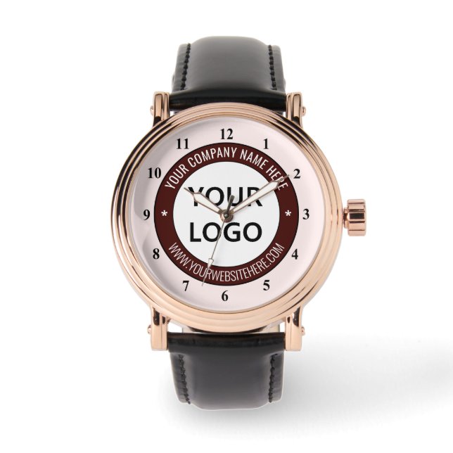 Your Company Logo and Text Personalised Watch (Front)