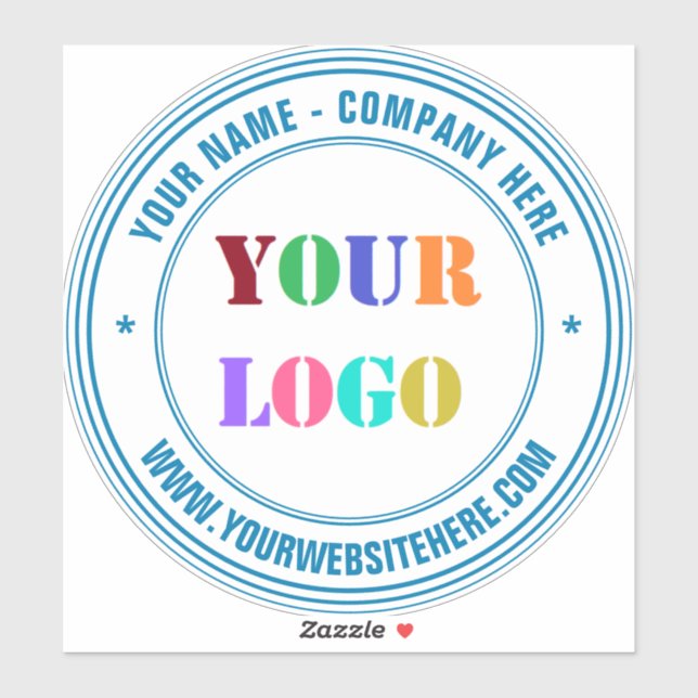 Your Company Logo and Text Round Sticker (Sheet)
