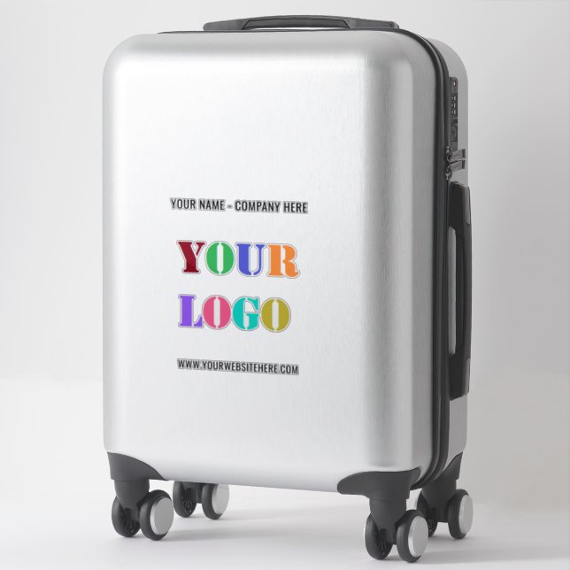 Your Company Logo and Text Sticker Example (Suitcase)