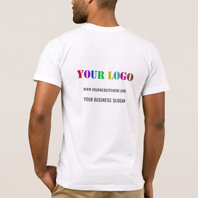 Your Company Logo and Text T-Shirt Example (Back)