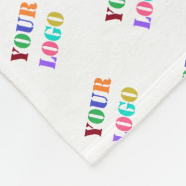 Your Company Logo Branded Fleece Blanket Example (Corner)