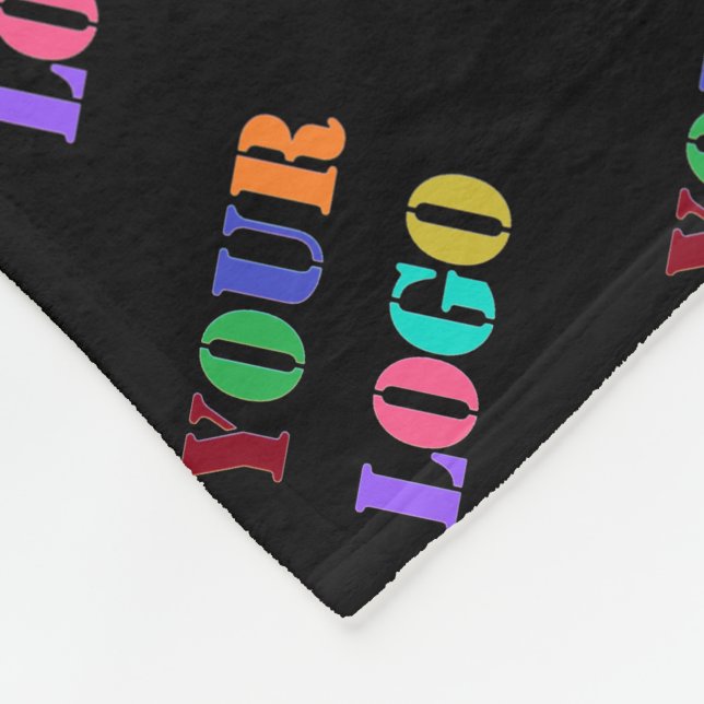 Your Company Logo Branded Fleece Blanket Example (Corner)