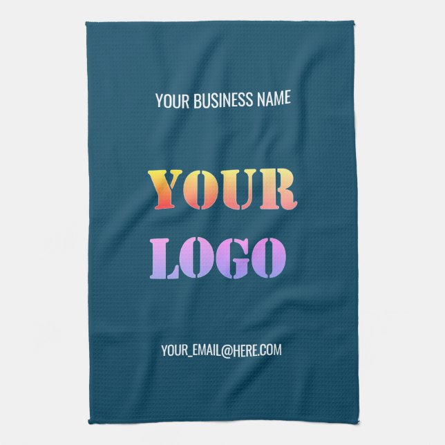 Your Company Logo Branded Kitchen Towel Example (Vertical)