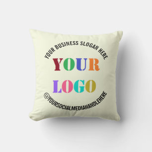 Your Company Logo Branded Throw Pillow Example