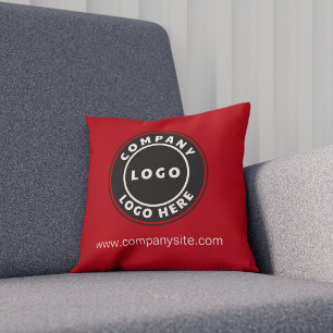 Your Company Logo Business Showroom Red Cushion