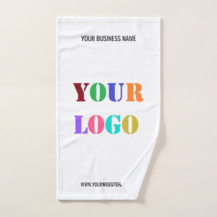 Your Company Logo Custom Text Bath Towels Template