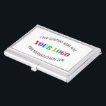 Your Company Logo Custom Text Business Card Case<br><div class="desc">Custom Colours and Fonts - Personalised Business Card Cases with Your Company Logo Name Website or Custom Text Promotional Business Gift - Add Your Logo - Image or QR Code - Photo / Name - Company / Website / Information / More - Resize and move or remove and add elements...</div>