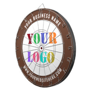 Your Company Logo Custom Text Business Dartboard
