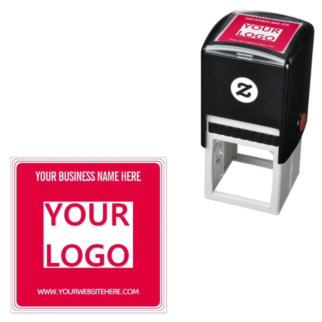Your Company Logo Custom Text Colour Square Stamp (In Situ)