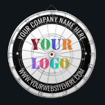 Your Company Logo Custom Text Dart Board Template<br><div class="desc">Custom Colours and Fonts - Design Your Own Personalised Dart Board with Your Company Logo Name Website or Custom Text Promotional Business Dartboards Gift - Add Your Logo - Image or QR Code - Photo / Name - Company / Website - Information / More - Resize and move or remove...</div>