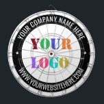 Your Company Logo Custom Text Dart Board Template<br><div class="desc">Custom Colours and Fonts - Design Your Own Personalised Dart Board with Your Company Logo Name Website or Custom Text Promotional Business Dartboards Gift - Add Your Logo - Image or QR Code - Photo / Name - Company / Website - Information / More - Resize and move or remove...</div>