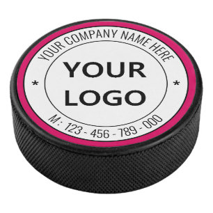 Your Company Logo Custom Text Hockey Puck Template
