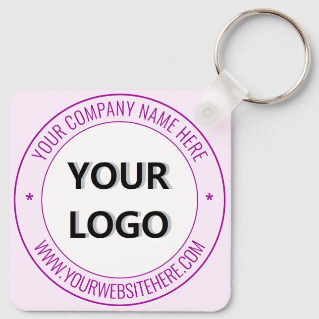 Your Company Logo Custom Text Keychain Template (Back)
