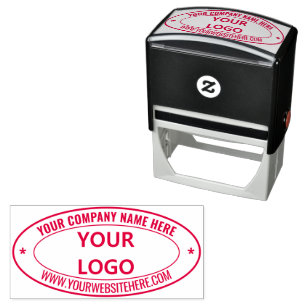 Your Company Logo Custom Text Oval Stamp Example