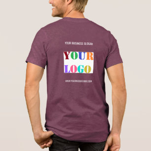 Your Company Logo Custom Text Personalised Tri-Blend Shirt