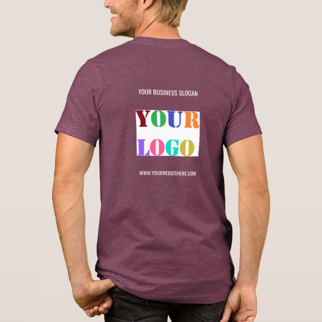 Your Company Logo Custom Text Personalised Tri-Blend Shirt (Back)
