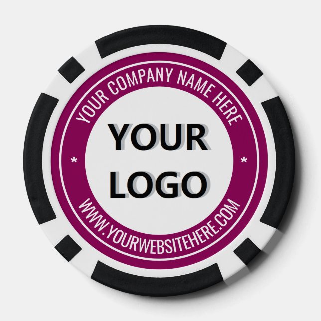 Your Company Logo Custom Text Poker Chips Template (Back)