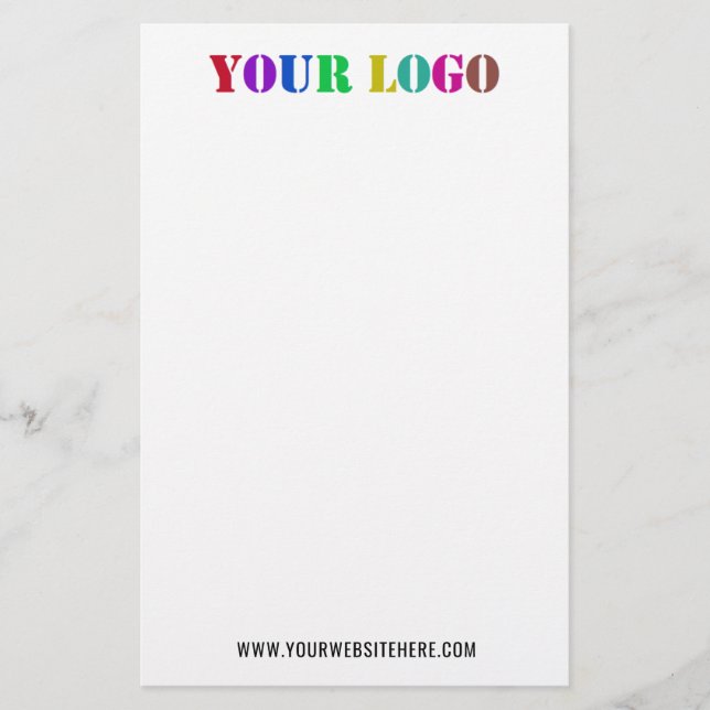 Your Company Logo Custom Text QR Code Stationery (Front)