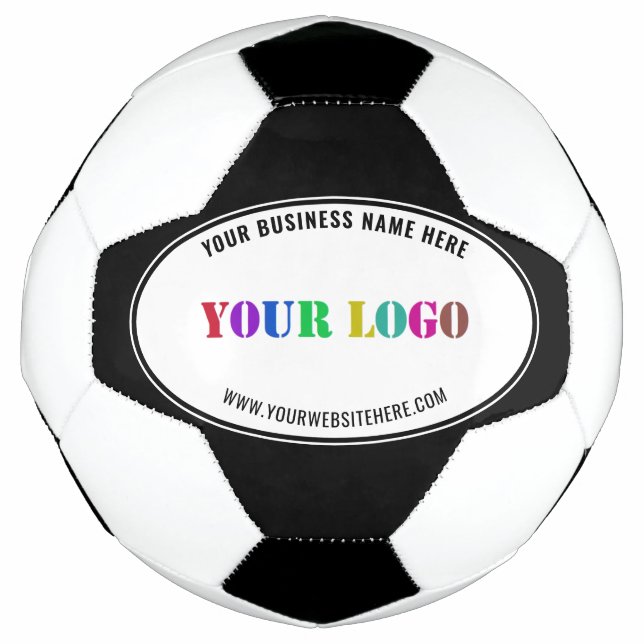 Your Company Logo Custom Text Soccer Ball Example (Front)