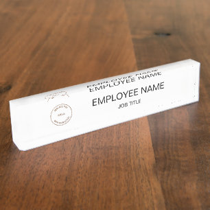 Your Company Logo Employee Name Job Title Nameplate