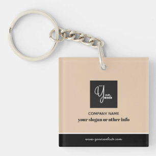 Your company logo & Handmade By Your company Name  Key Ring