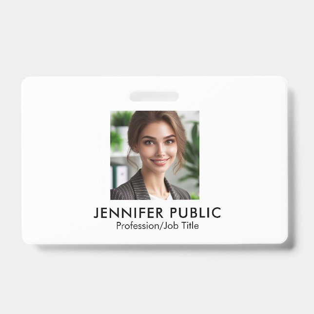 Your Company Logo Here Employee Photo Template ID Badge (Front)