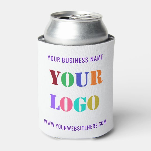 Your Company Logo Info Branded Can Cooler Example (Can Front)