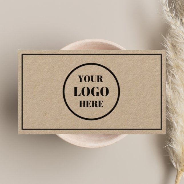 Your Company Logo l Modern Rustic Black Script Business Card (Creator Uploaded)