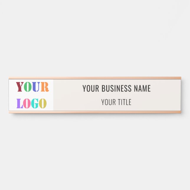 Your Company Logo Name Business Door Sign Template (Front)