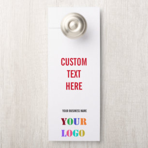 Your Company Logo Name Custom Text Door Hanger
