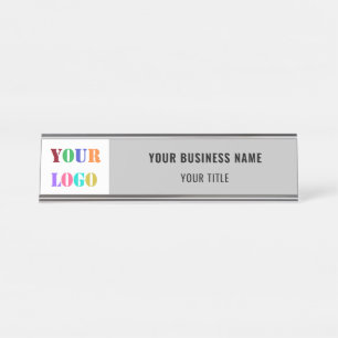 Your Company Logo Name Text Info Business Desk Name Plate